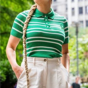 Zara “A” green and white tee